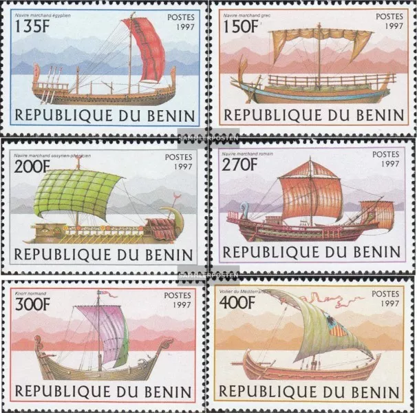 Benin 971-976 mint never hinged mnh 1997 Sailboats