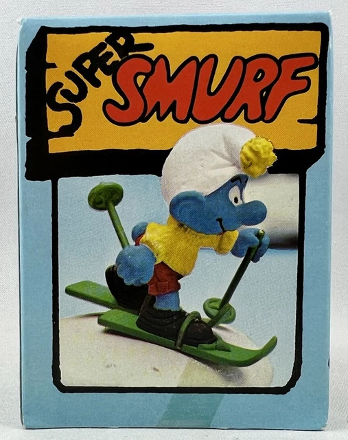 Figurine Schtroumpf Skieur Vintage - Pièce De Collection Rétro En PVC, Pour Les Fans Des Années 80 !