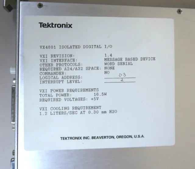 Tektronix VX4801 Isolated Digital I/O