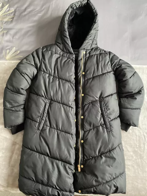 Girl’s NEXT Black Puffer Coat Hooded Age 12