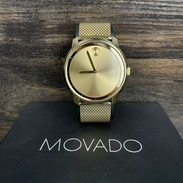 Orologio da uomo Movado Bold 14855428 cinturino in maglia oro quadrante oro Mb.01.1.34.6202