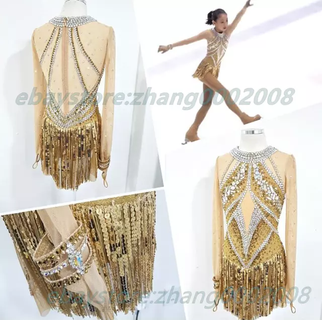 Sparkly Ice skating dress.Competition Figure Skating Baton Twirling Costume