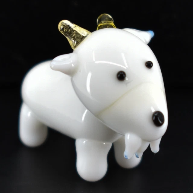 Handmade Mountain Goat Tiny Miniature Mini Micro Lampworking Glass Figurine