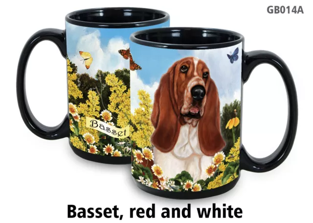 Garden Party Mug - Red and White Basset Hound