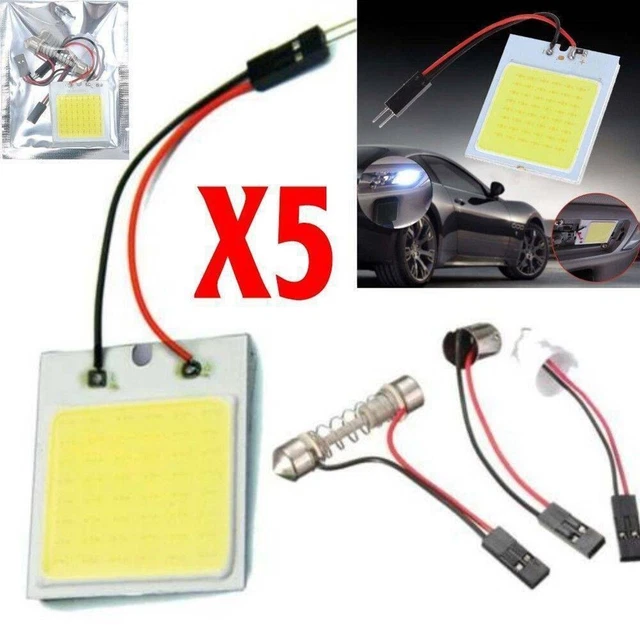 COB LED Panel Lights Bulb Dome Lamp Durable Lightweight Panel T10 Adapter