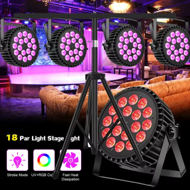 200W LED Par Strahler 18 LED Par Scheinwerfer Bühnenlicht RGB UV DMX Partylicht