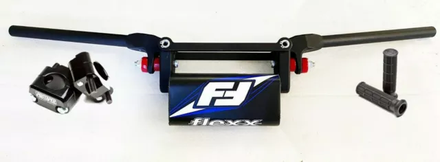Fasst Co Flexx 14 Quad High Handlebars Bars Blue Pad Clamps Grips Universal ATVs