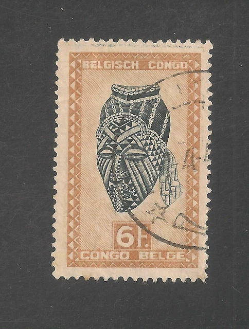 Belgium Congo #250 VF USED - 1948 6fr "Ngadimuashi", Female Mask