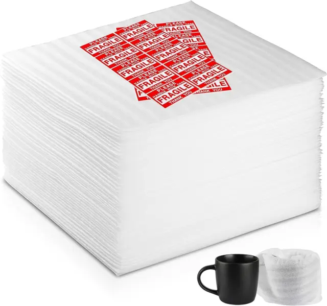 Foam Pouches Protect Your Valuables with 12" X 12"  50-Pack for Shipping Packing