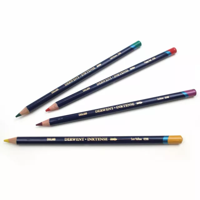 Derwent INKTENSE Pencils, Single Assorted Vibrant Water Soluble Colours