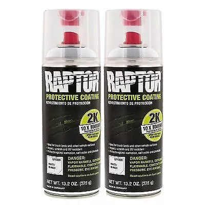 2x UPOL Raptor WEISS LKW Bettwäsche 2K Aerosol 400ml Schutzbeschichtung Boote