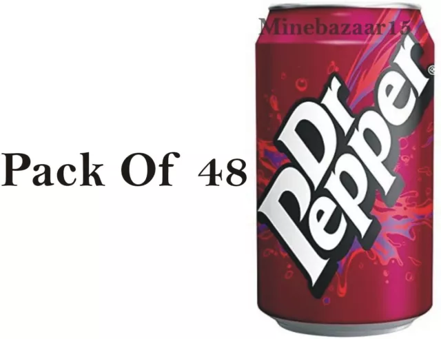 Dr Pepper Fizzy Soft Drink 330 ml Cans Pack Of 24 x2 (48 Total) UK Free Shipping