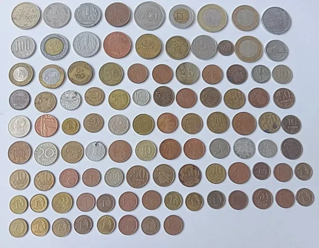 Different Coins From Different Countries Of The World Collectible Metal Money