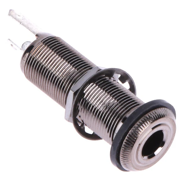 Prise de sortie Jack Long fileté sortie stéréo de cuivre brun 1pcs pour guitare