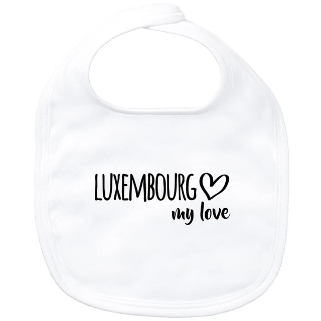 Bavaglino bambino Luxembourg my love idea regalo souvenir compleanno Natale H