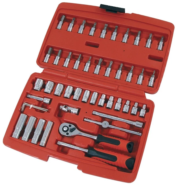 48Pcs Socket Wrench Set 1/4" Drive Ratchet Metric Kit Garage Car Repair Tools
