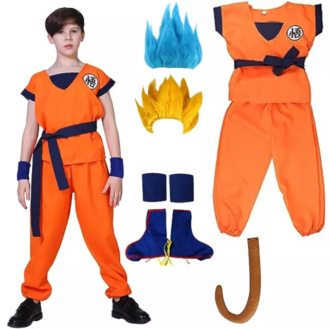 Kids Boys Dragon Z Goku Cosplay Costume Outfit Party Halloween Fancy Dress Up AU