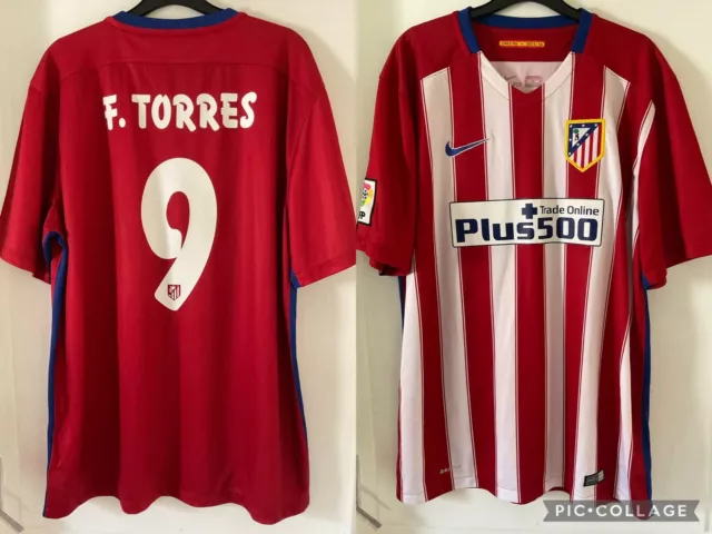 Atletico Madrid 2015-2016 Home  Shirt Adults Xl Fernando Torres 9