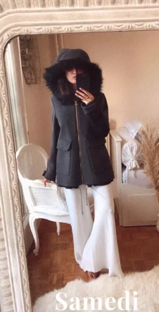 Manteau zara col fourrure 2025