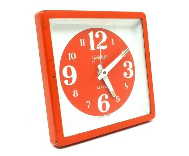 Sveglia GOLDBUHL vintage DESIGN antica da collezione arancione orologio tavolo