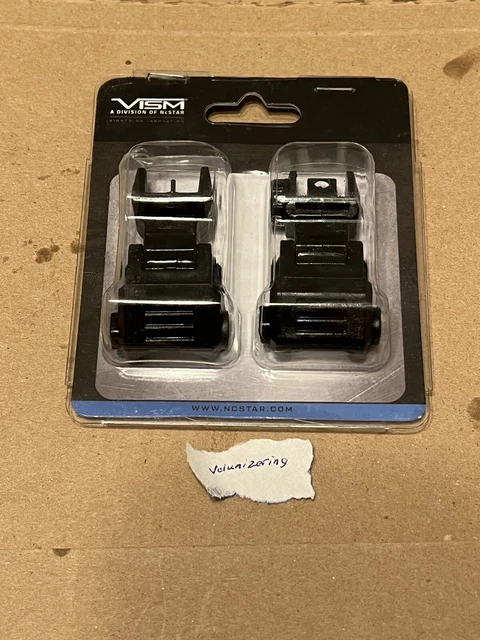 NcStar Front & Rear Low Profile Flip Up Polymer Rifle Sights Picatinny Rail
