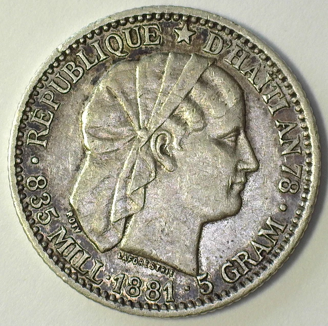 HAITI 1881(a) 20 CENTIMES KM-45 AU