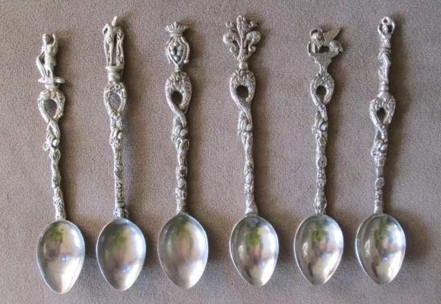 Vtg Italian Silverplate Demitasse Salt Spice Condiment Mini Spoons 6 ct