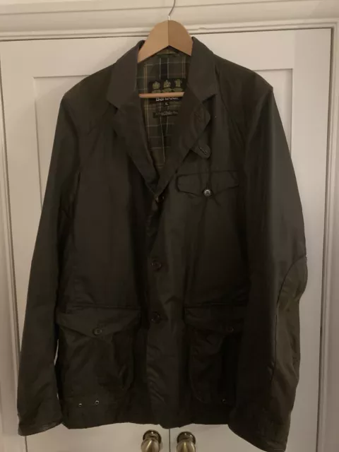 BARBOUR BEACON SPORTS Waxed Jacket Olive Skyfall James Bond 007 Xl