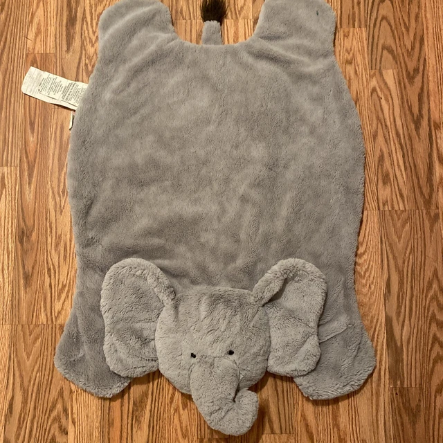 Pottery Barn Kids Elephant Play Mat Rug Baby Blanket Security Grey Soft Plush
