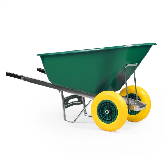 KCT BIG GREEN Wheelbarrow Xl 200L Dual Wheel Large Builders Stable Yard