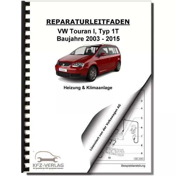 VW Touran, Typ 1T (03-15) Heizung, Lüftung, Klimaanlage - Reparaturanleitung