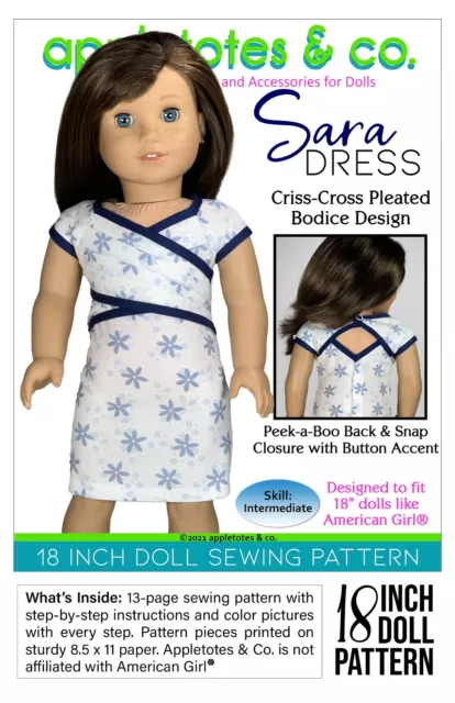 American Girl Doll Sewing Pattern - Sara Dress Pattern for 18" Dolls