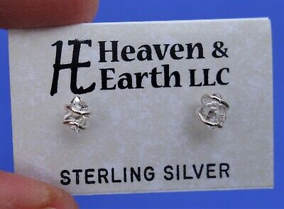 HERKIMER DIAMOND CRYSTAL STUD EARRINGS - Sterling Silver - Spiritual Awareness 4