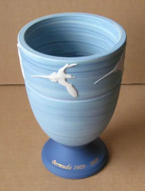 Wedgwood Blue Jasperware Marbled Bermuda Goblet