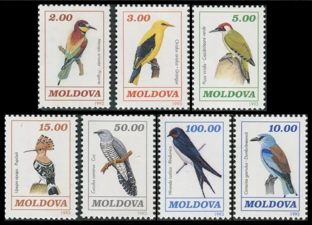 Moldavie 1993 Courrier Yvert N° 50/56 Faune / Oiseau (7 Val