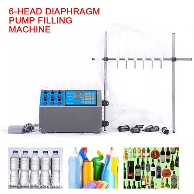 6 Head Semi-automatic Liquid Filling Machine Electric Bottle Filler Stainless
