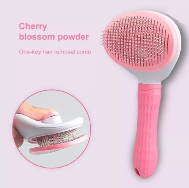 Pet Hair Remover Dog Cat Comb Grooming Massage Deshedding Self Cleaning Brush 2