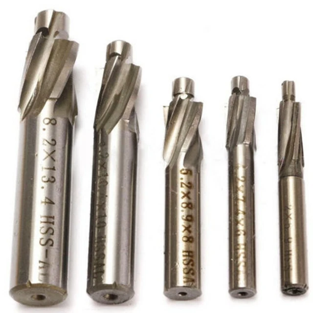 Pilote 5x Set Coupeur M3-m8 Perceuse M6 Tige Conique Flûte 4 Hss-Al Fente Bout