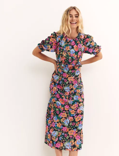 Nobody’s Child ASOS Marks & Spencer Felicia Floral Midi Tea Dress 14 Multi Bnwt