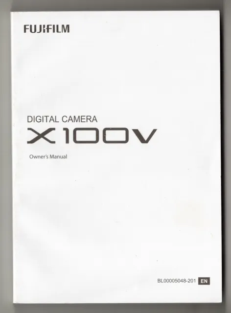 Fuji Fujifilm X100V Genuine Camera Instruction Manual / User Guide In English