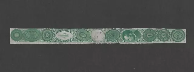 U.s. 1870 Revenue Tax Paid Strip For 4 Ounces Tobacco, Lincoln, Springer # Tg16B