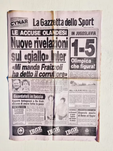 Gazzetta Dello Sport 10 Novembre 1983 Corruzione Inter-Groningen - Antognoni