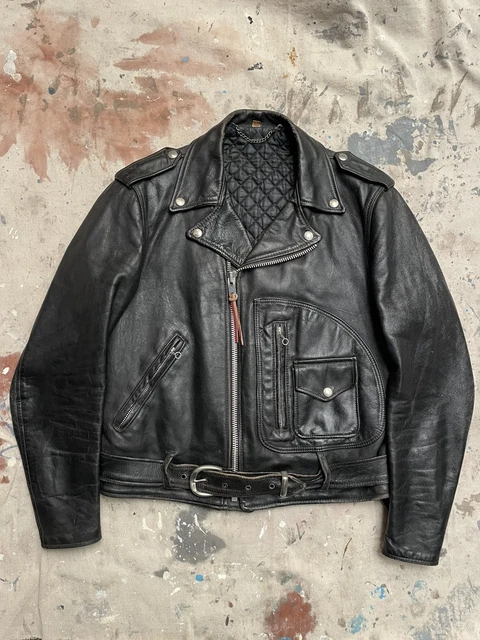 VINTAGE SCHOTT PERFECTO D Pocket 1950-60's Leather Jacket 40