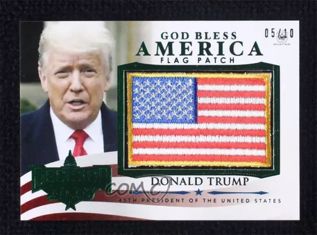 2021 Decision 2020 Series 2 God Bless America Flag Patch Green 5/10 Donald Trump