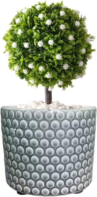 TENLOY Ceramic Pots for Indoor Plants , 6 inch Glazed Raised Footed Planter Pots