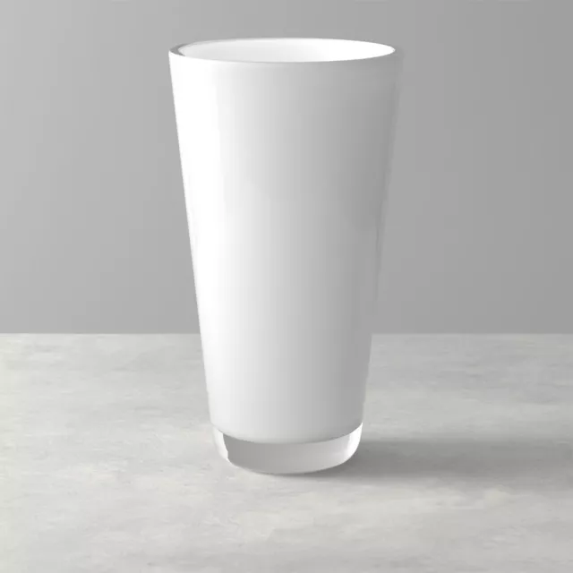 Vaso Decorativo VILLEROY e BOCH in Vetro Bianco 25 cm Fiori Elegante Ornamentale