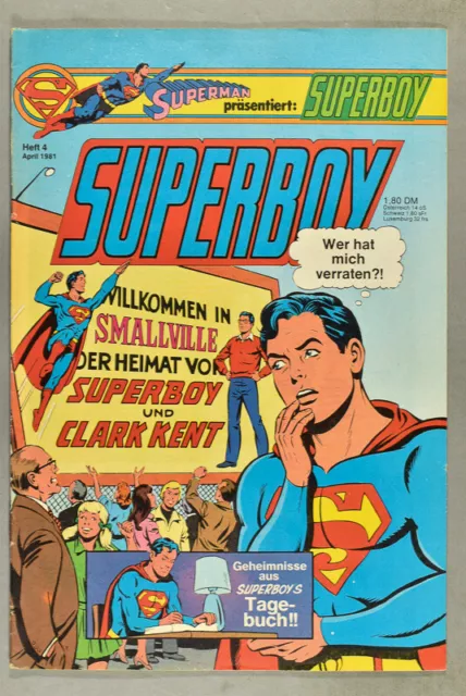 Superman präsentiert: Superboy. Heft 4. April 1981. Ehapa.