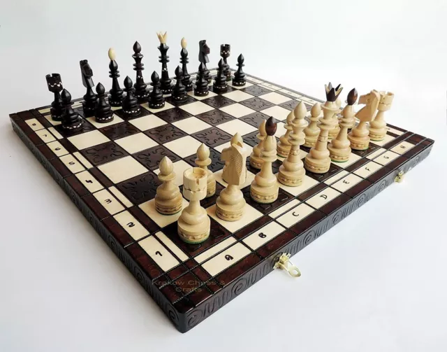 INDIAN 54cm / 21in Wooden Chess Set, Beautiful Crafted Chessboard and Chessmen