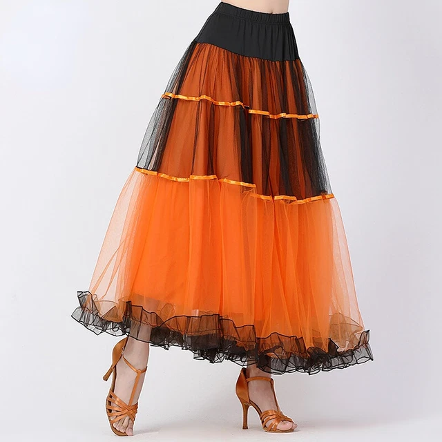 Donna a Balze Tulle Stanza da Ballo Danza Rete Valzer Moderno Swing Abiti per la