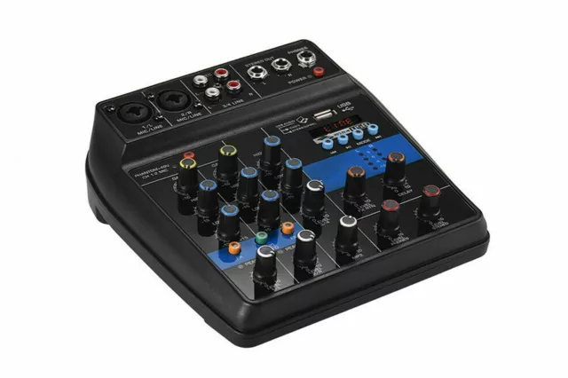 mixer audio BT consolle professionale 4 canali usb karaoke mic line mp3 aux rca